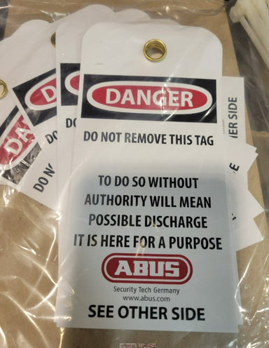 Abus T202 Out of Service Tags Back