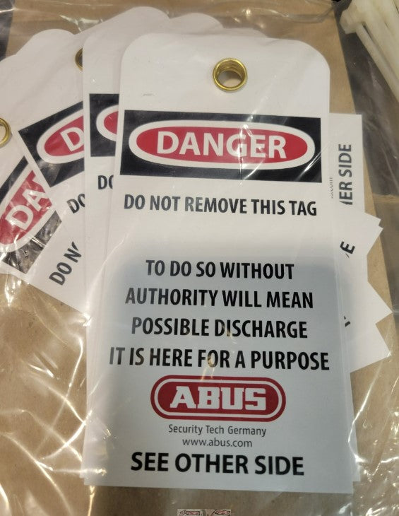 Abus T202 Out of Service Tags Back