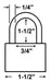 American Lock A5531 Brass Padlock Rekeyable Dimensions
