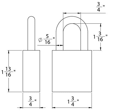 Paclock 100A Aluminum Padlock 1-3/16