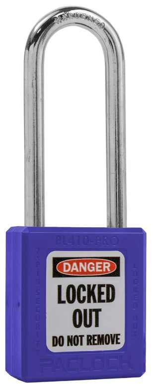 Paclock PL410-PRO Padlock 2" Tall Shackle Thermoplastic Lock Out Tag Out