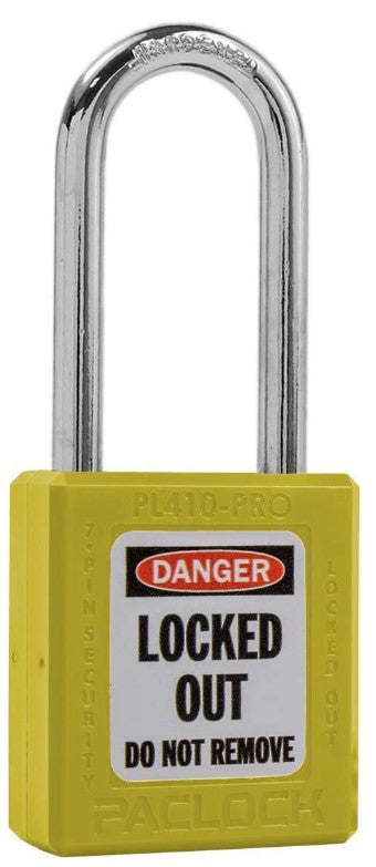 Paclock PL410-PRO Padlock 3" Tall Shackle Thermoplastic Lock Out Tag Out