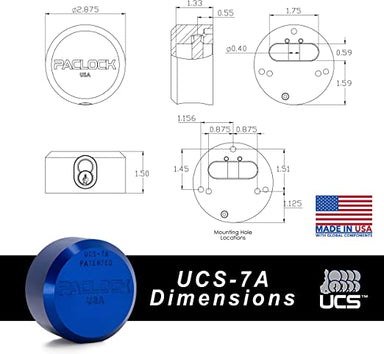 Paclock UCS-7A Dimensions