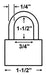American Lock S1106 Padlock Dimensions