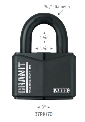 Abus Granit 37RK/70 Padlock Rekeyable High Security